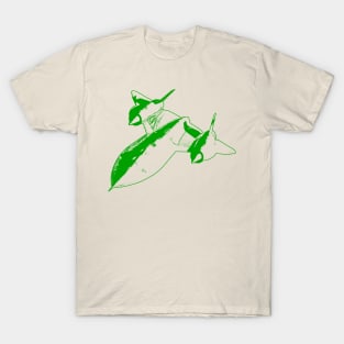 Lockheed SR-71 Blackbird - Green Design T-Shirt